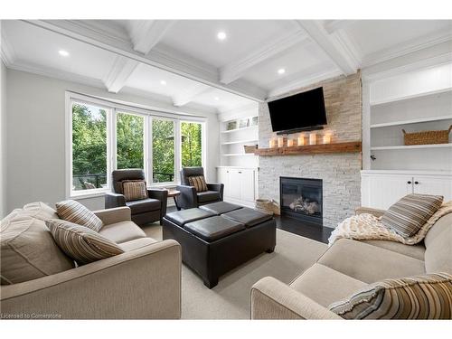 4206 Sarazen Drive, Burlington, ON - Indoor Photo Showing Living Room With Fireplace