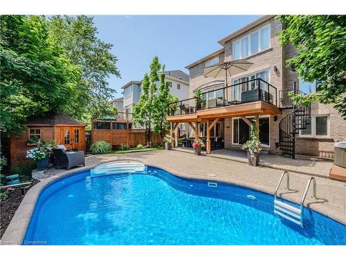 4206 Sarazen Drive, Burlington, ON - Outdoor With In Ground Pool With Deck Patio Veranda With Backyard