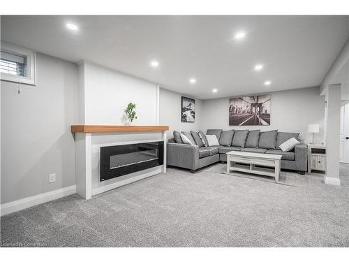 71 Fielding Crescent, Hamilton, ON - Indoor Photo Showing Basement With Fireplace