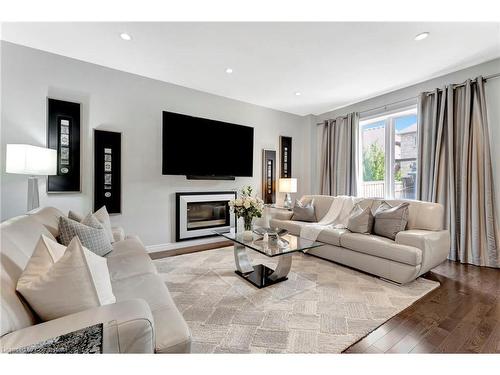 39 Morning Mist Drive, Hamilton, ON - Indoor Photo Showing Living Room With Fireplace