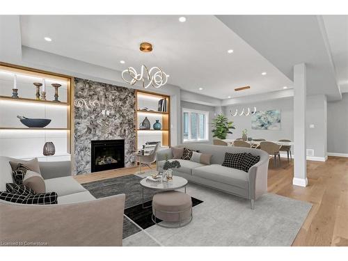 390 Southcote Road, Ancaster, ON - Indoor Photo Showing Living Room With Fireplace