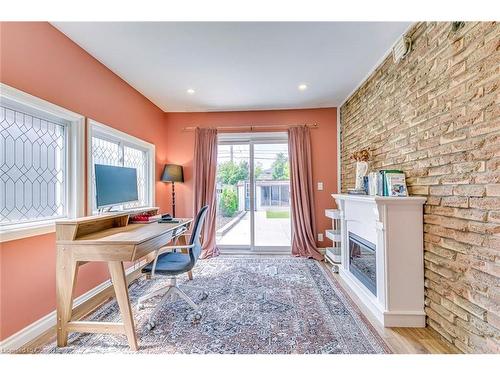 5010 Brady Avenue, Burlington, ON - Indoor Photo Showing Office With Fireplace