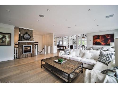 4028 Millar Crescent, Burlington, ON - Indoor Photo Showing Living Room With Fireplace