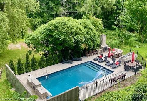 4028 Millar Crescent, Burlington, ON - Outdoor With In Ground Pool With Deck Patio Veranda With Backyard