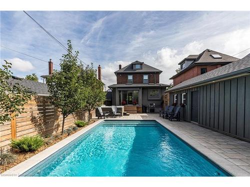 124 Flatt Avenue, Hamilton, ON - Outdoor With In Ground Pool With Deck Patio Veranda