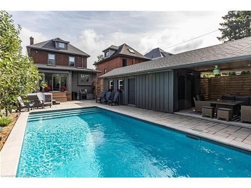 124 Flatt Avenue, Hamilton, ON - Outdoor With In Ground Pool With Deck Patio Veranda