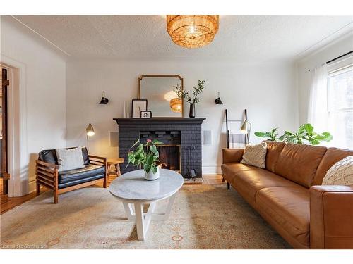 124 Flatt Avenue, Hamilton, ON - Indoor Photo Showing Living Room With Fireplace