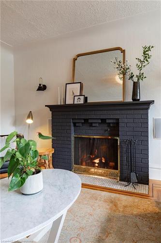 124 Flatt Avenue, Hamilton, ON - Indoor Photo Showing Living Room With Fireplace