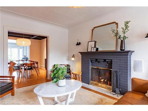 124 Flatt Avenue, Hamilton, ON - Indoor Photo Showing Living Room With Fireplace