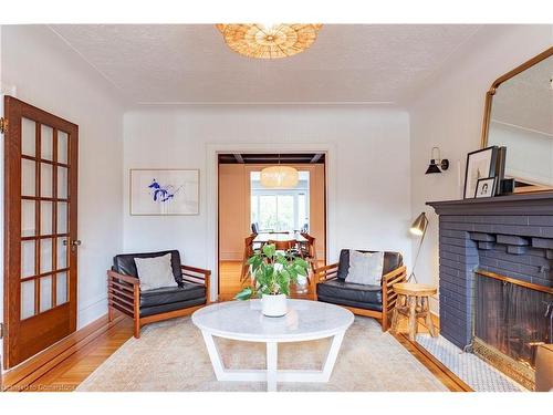 124 Flatt Avenue, Hamilton, ON - Indoor Photo Showing Living Room With Fireplace