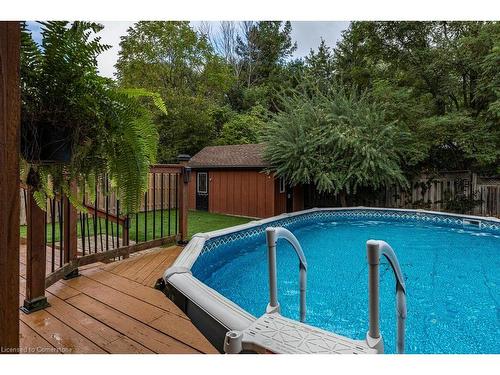 45 Tartan Drive, Caledonia, ON - Outdoor With Above Ground Pool With Backyard