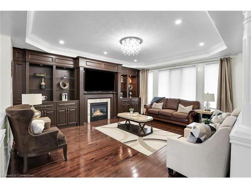 183 Chambers Drive, Ancaster, ON - Indoor Photo Showing Living Room With Fireplace