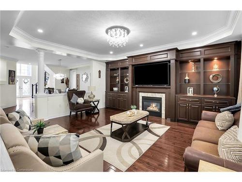 183 Chambers Drive, Ancaster, ON - Indoor Photo Showing Living Room With Fireplace