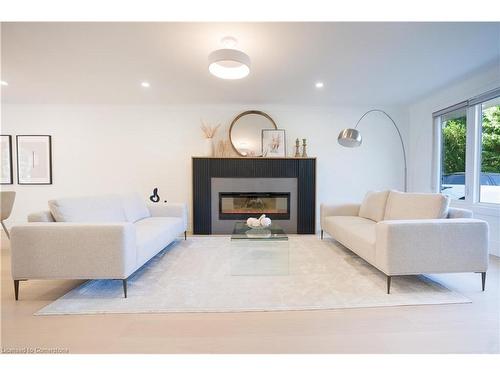 2260 Britannia Road, Burlington, ON - Indoor Photo Showing Living Room With Fireplace