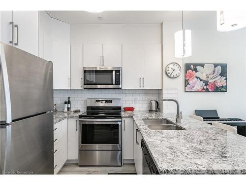 415-101 Locke Street S, Hamilton, ON - Indoor Photo Showing Kitchen With Double Sink With Upgraded Kitchen