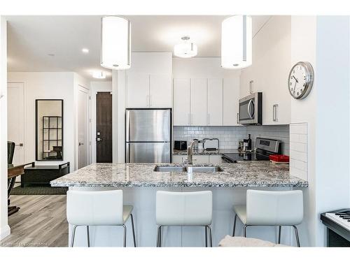 415-101 Locke Street S, Hamilton, ON - Indoor Photo Showing Kitchen With Double Sink With Upgraded Kitchen