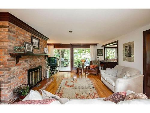 341 Clarendon Drive, Ancaster, ON - Indoor Photo Showing Living Room With Fireplace