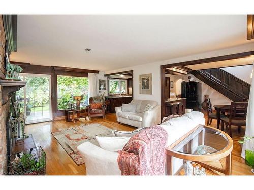 341 Clarendon Drive, Ancaster, ON - Indoor Photo Showing Living Room With Fireplace