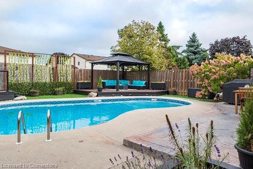 9 Bing Crescent, Stoney Creek, ON - Outdoor With In Ground Pool With Backyard