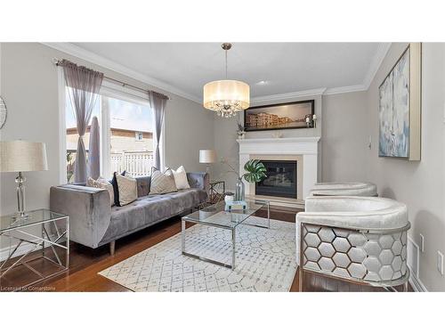 21 Haskins Court, Hamilton, ON - Indoor Photo Showing Living Room With Fireplace