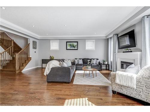 280 Fellowes Crescent, Waterdown, ON - Indoor Photo Showing Living Room With Fireplace