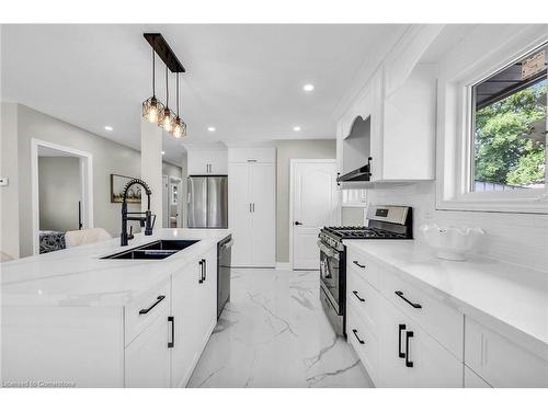 66 Howe Avenue, Hamilton, ON - Indoor Photo Showing Kitchen With Double Sink With Upgraded Kitchen