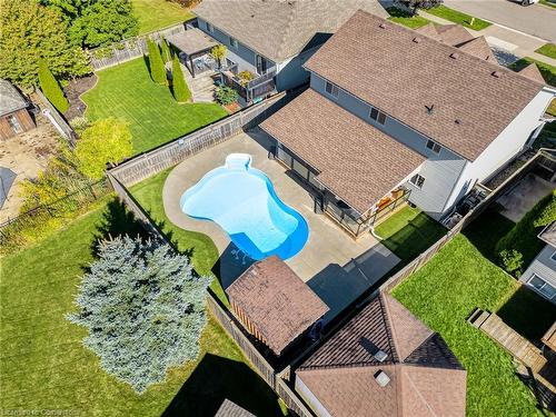 65 Dunrobin Drive, Caledonia, ON - Outdoor With In Ground Pool With Deck Patio Veranda With View