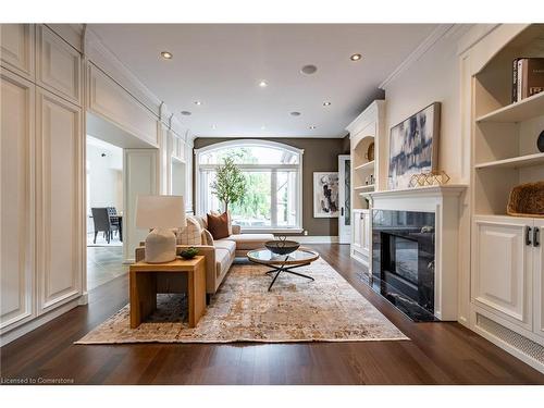 115 Rosemary Lane, Ancaster, ON - Indoor Photo Showing Living Room With Fireplace