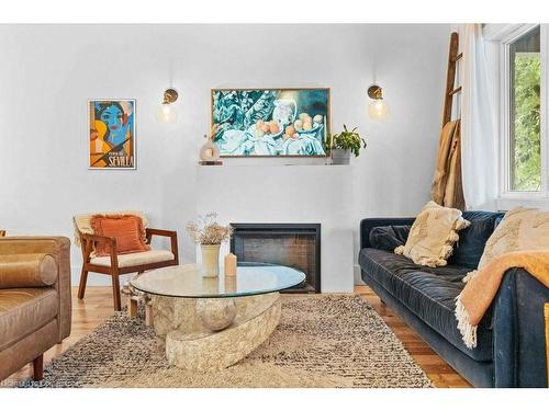 120 Gibson Avenue, Hamilton, ON - Indoor Photo Showing Living Room With Fireplace