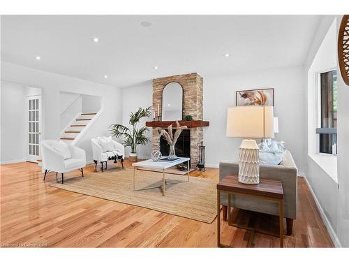 46 Glenvale Boulevard, Brampton, ON - Indoor Photo Showing Living Room With Fireplace