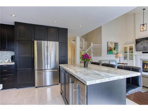 40 Lido Drive, Hamilton, ON - Indoor Photo Showing Kitchen With Fireplace