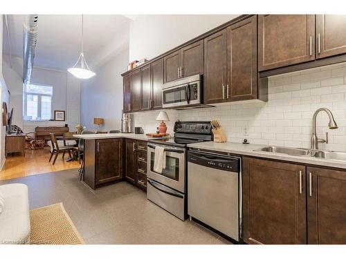 112-80 King William Street, Hamilton, ON - Indoor Photo Showing Kitchen With Double Sink