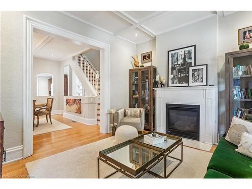 211 Herkimer Street, Hamilton, ON - Indoor Photo Showing Living Room With Fireplace