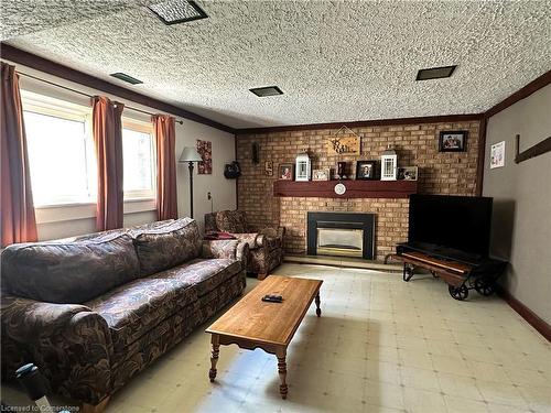 82 Concession 5 Road, Fisherville, ON - Indoor Photo Showing Living Room With Fireplace