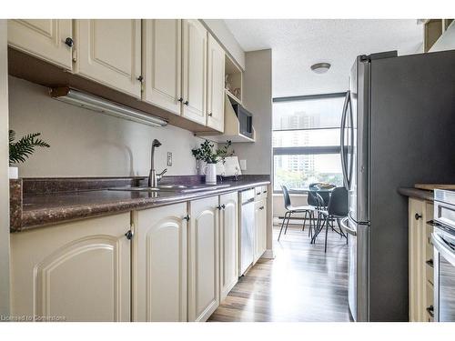 507-75 Queen Street N, Hamilton, ON - Indoor Photo Showing Kitchen With Double Sink