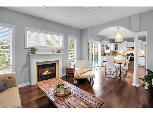 202 Livingston Avenue, Grimsby, ON - Indoor Photo Showing Living Room With Fireplace