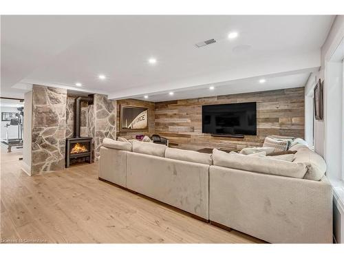 18 Elder Crescent, Ancaster, ON - Indoor Photo Showing Living Room With Fireplace