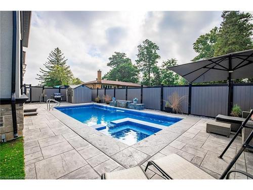 4 Lockman Drive, Ancaster, ON - Outdoor With In Ground Pool With Deck Patio Veranda With Backyard