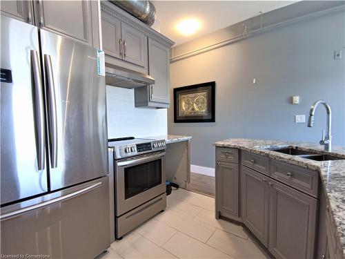 412-150 Colborne Street, Brantford, ON - Indoor Photo Showing Kitchen With Double Sink