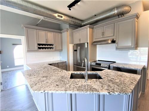 412-150 Colborne Street, Brantford, ON - Indoor Photo Showing Kitchen With Double Sink With Upgraded Kitchen