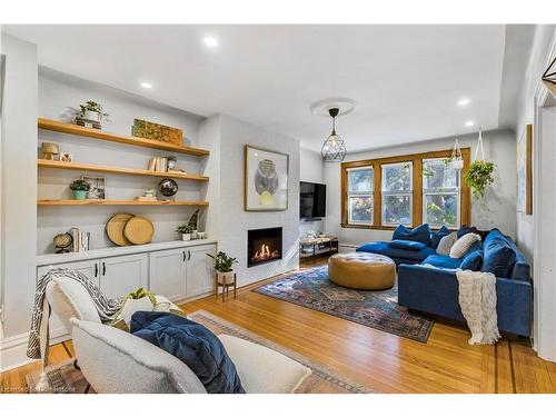 74 Hyde Park Avenue, Hamilton, ON - Indoor Photo Showing Living Room With Fireplace