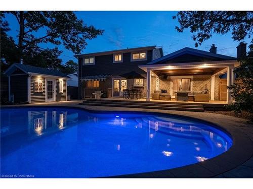 493 Wicklow Road, Burlington, ON - Outdoor With In Ground Pool With Deck Patio Veranda