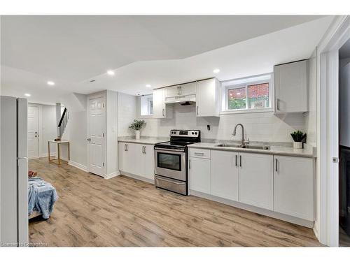 82 Warren Avenue, Hamilton, ON - Indoor Photo Showing Kitchen With Double Sink