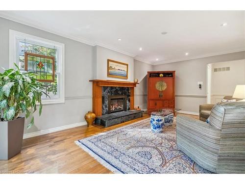 1230 Appleford Lane, Burlington, ON - Indoor Photo Showing Living Room With Fireplace