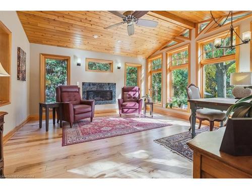 1230 Appleford Lane, Burlington, ON - Indoor Photo Showing Living Room With Fireplace