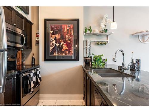 301-112 King Street E, Hamilton, ON - Indoor Photo Showing Kitchen With Double Sink