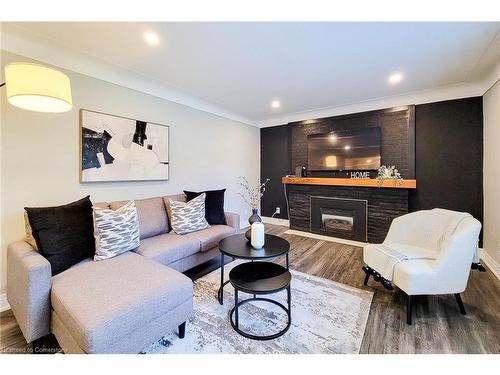 49 Aberdeen Avenue, Mount Hope, ON - Indoor Photo Showing Living Room With Fireplace