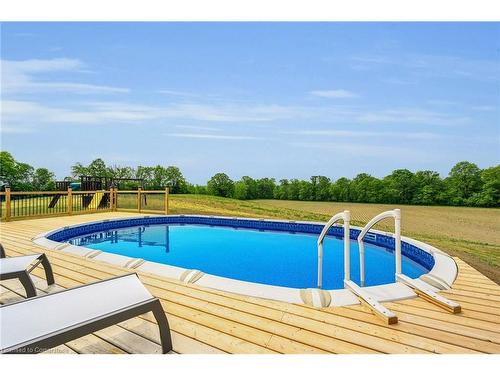 266 York Road, Caledonia, ON - Outdoor With Above Ground Pool With Backyard