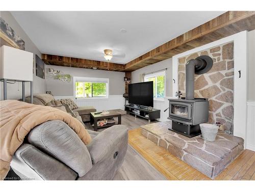 328 Decewsville Road, Cayuga, ON - Indoor Photo Showing Living Room With Fireplace