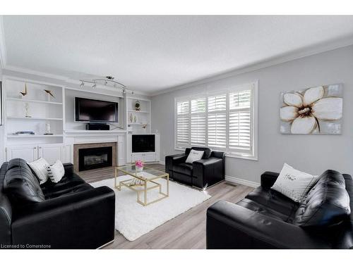 35 Lido Drive, Stoney Creek, ON - Indoor Photo Showing Living Room With Fireplace